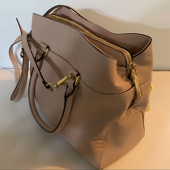 EUC Steve Madden Blush Pink Satchel Work Handbag & Clip on Change Purse Key Ring - Picture 6 of 15